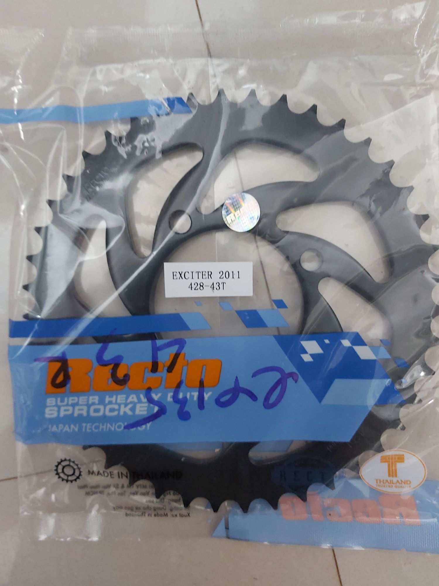 đĩa nhông sau exciter 135 5 số 2011 2014 43 răng recto