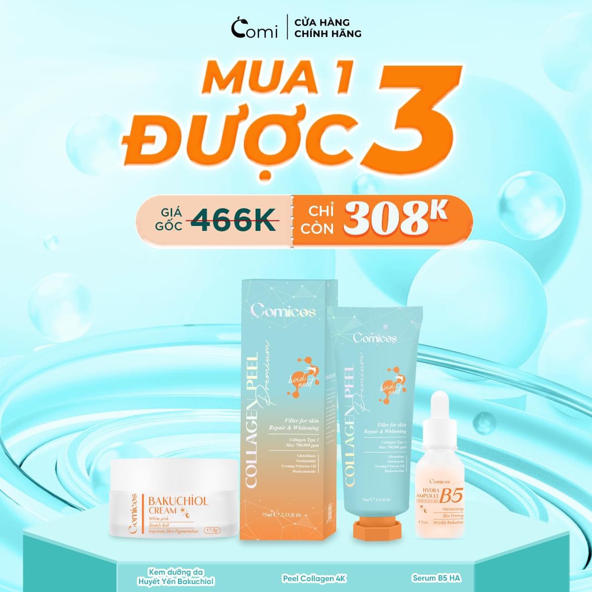 PEEL COLAGEN 4k _Comicos ( tặng kèm serum B5 + kem face Bakuchoi Mini)