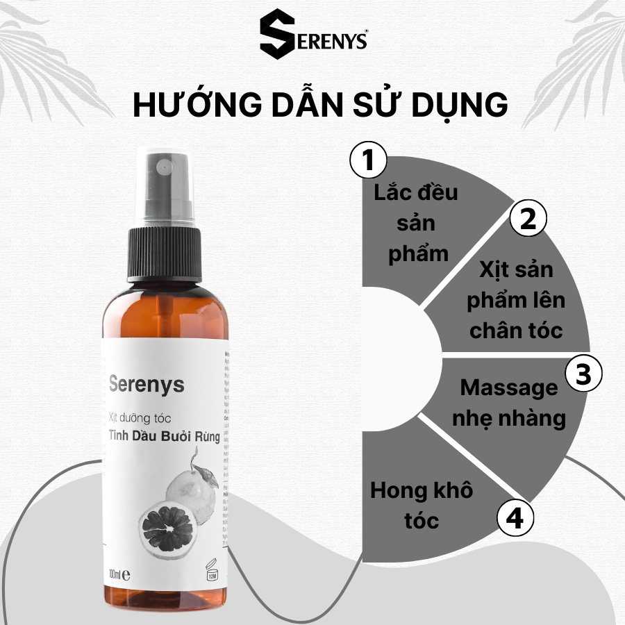Bộ 2 Serenys Xịt Dưỡng Tóc Tinh Dầu Bưởi Giúp Tóc Mềm Mượt 100ml - Serenys