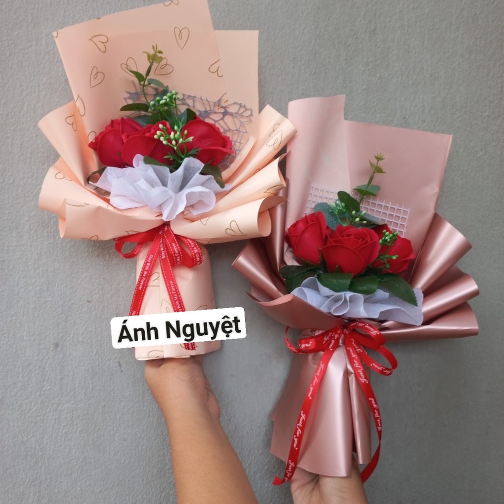 Hoa hồng sáp giá rẻ bó 3 bông