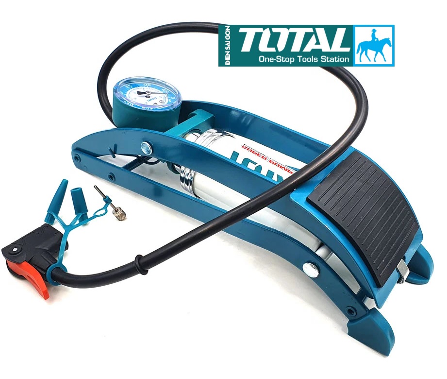 Bơm hơi đạp chân 120psi foot pump total tmpp5511 bơm xe máy bơm xe đạp bơm xe hơi
