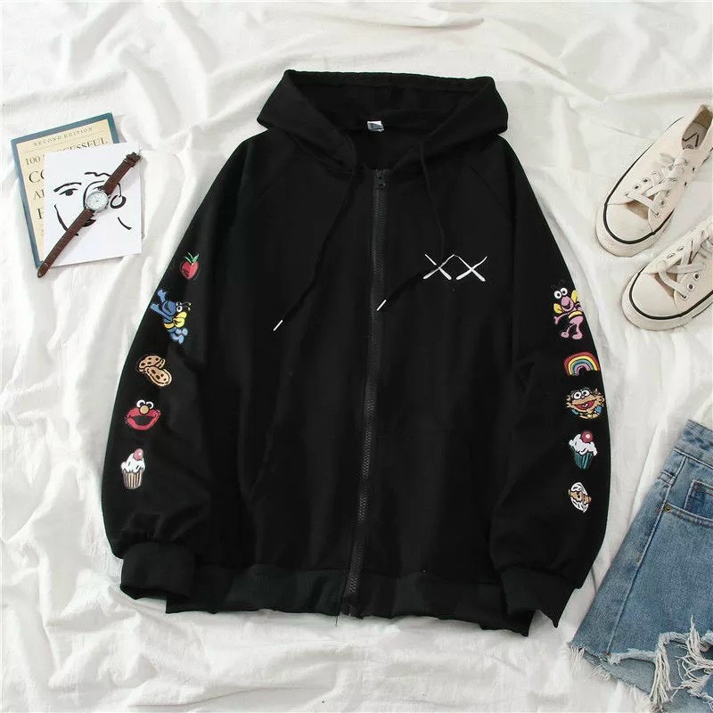 ÁO KHOÁC HOODIE NỮ FORM RỘNG CÓ KHÓA KÉO TRƯỚC DỄ MẶC N3