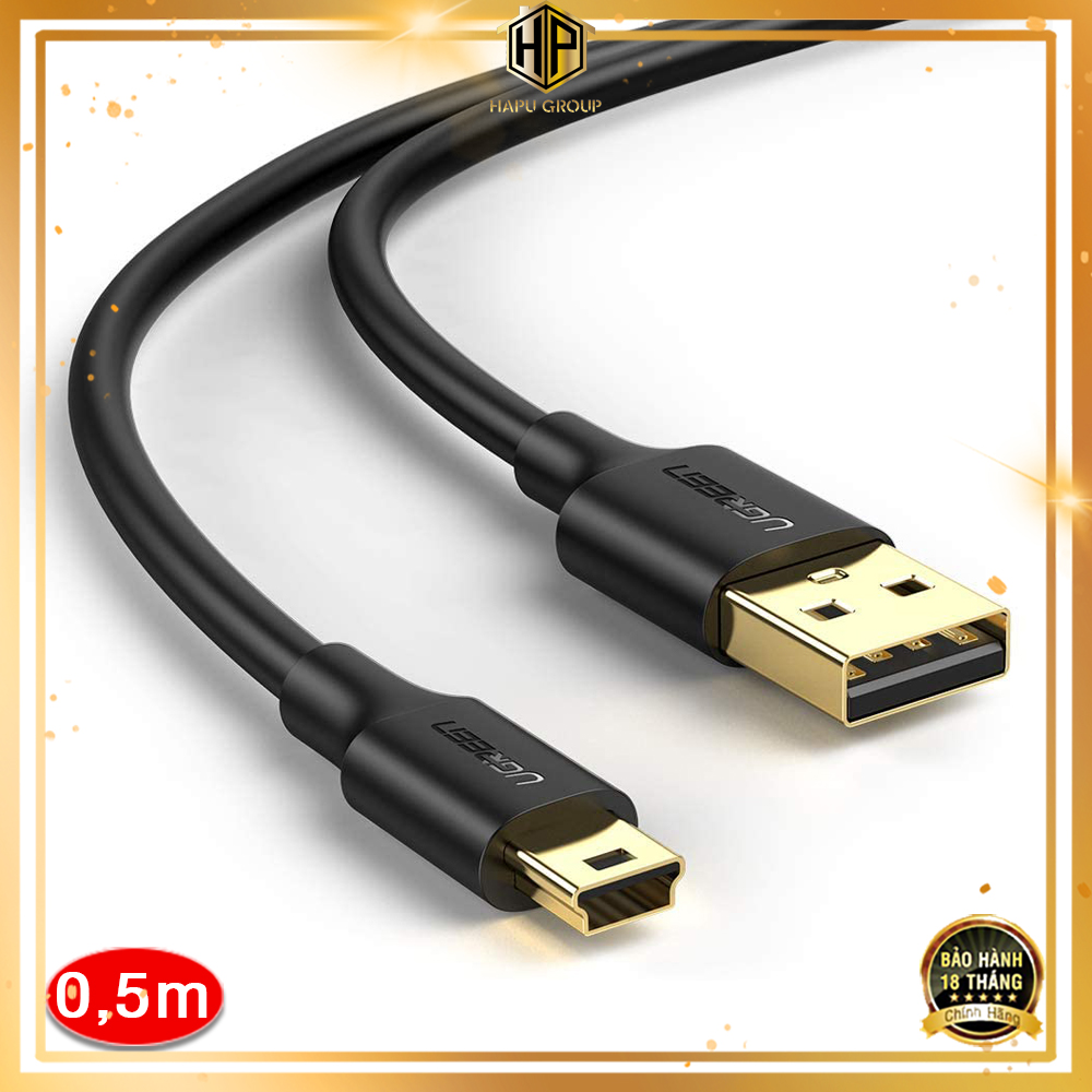 Cáp usb 2.0 to mini usb ugreen 10354 dài 0.5m chính hãng - hapugroup