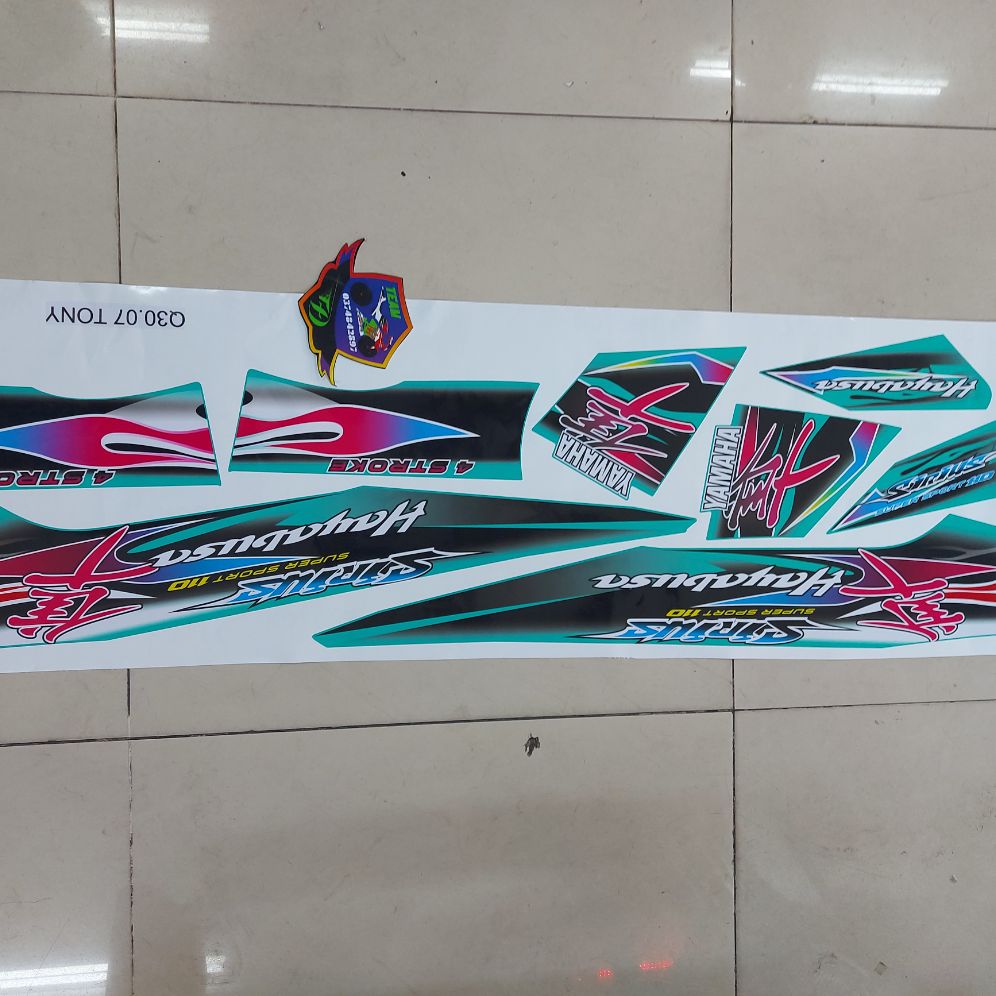 [HCM]Tem rời dán xe siriut mẫu hayabusa xanh lục bảo