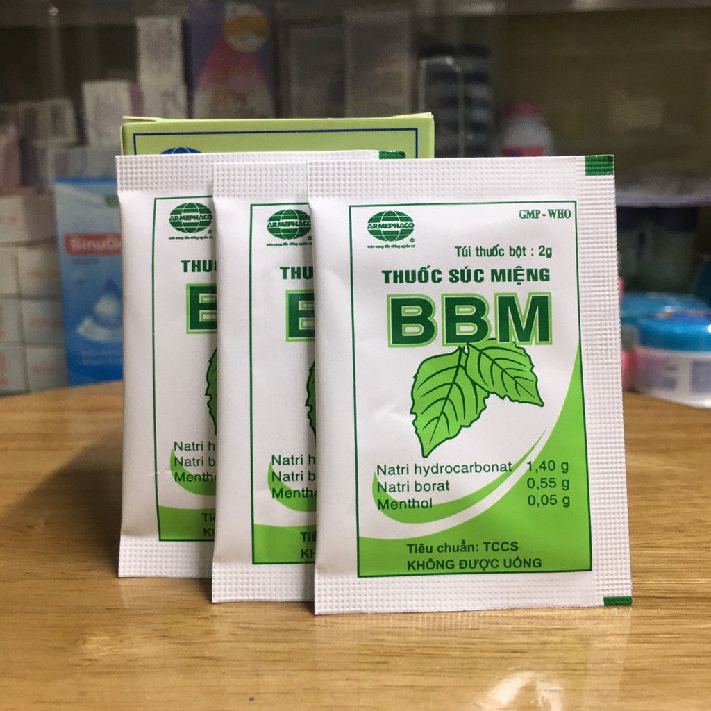 Túi bột súc miệng BBM - hộp 12 gói x 2g