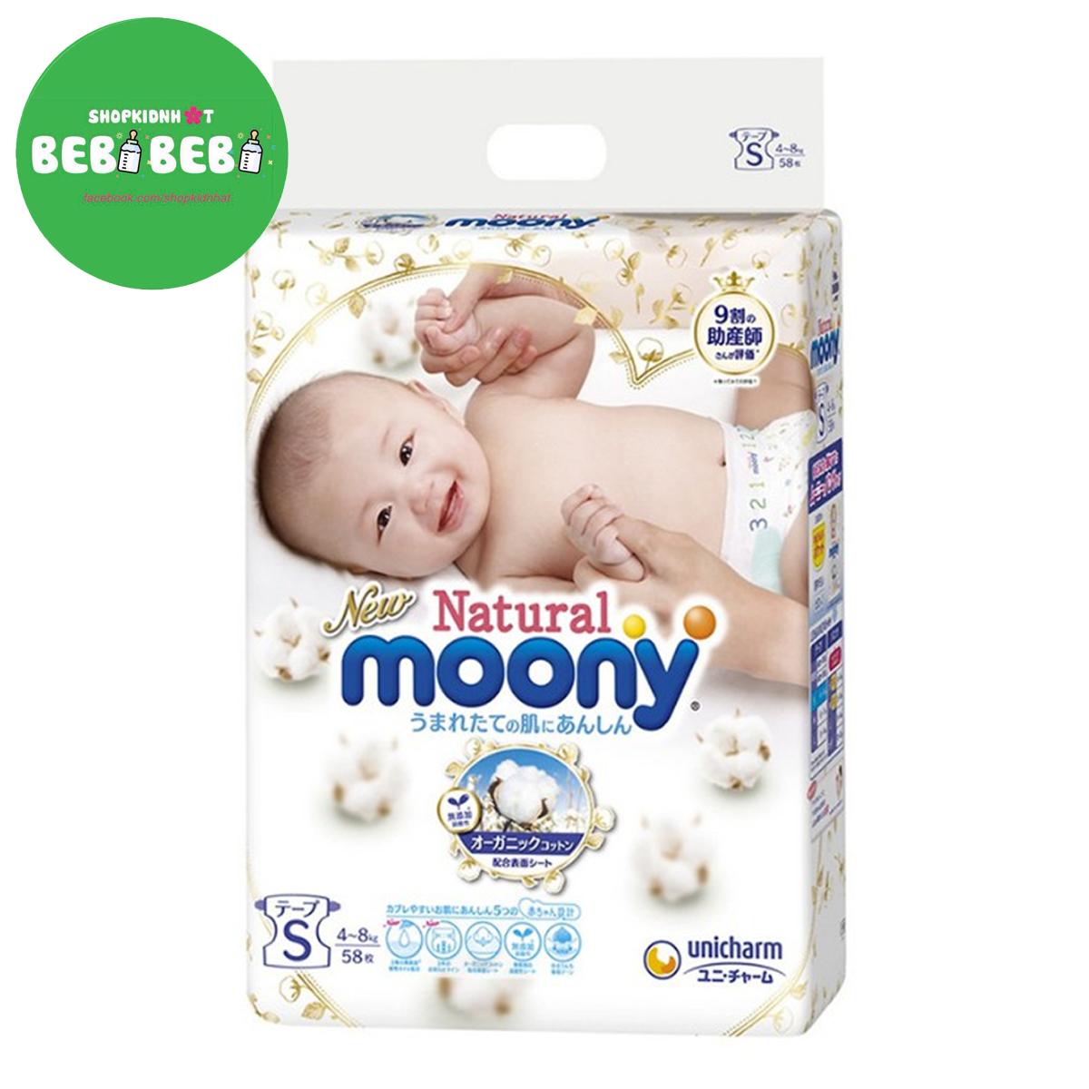 Tã/ Bỉm dán/ quần MOONY NATURAL Nhật Bản (Đa dạng size cho bé)