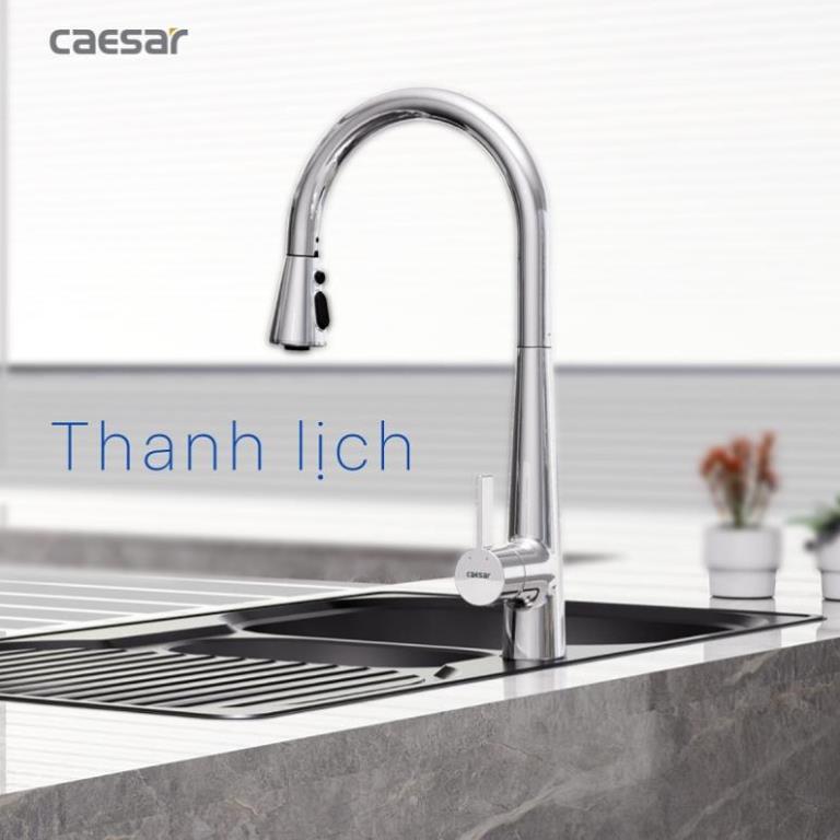 Vòi Rửa Chén Caesar K905C Rút Dây Nóng Lạnh