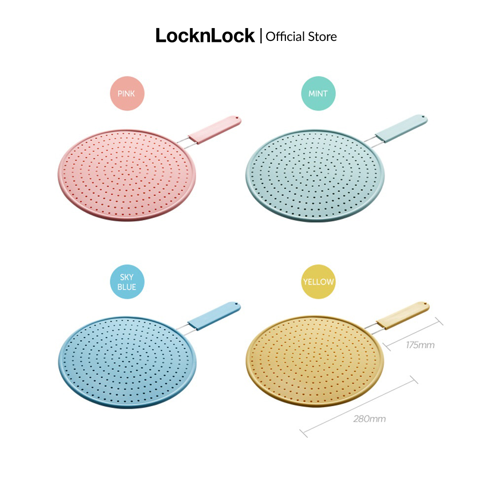 Nắp silicone chống văng dầu mỡ 28cm Lock&Lock -SC-CKT206 -có tay cầm inox