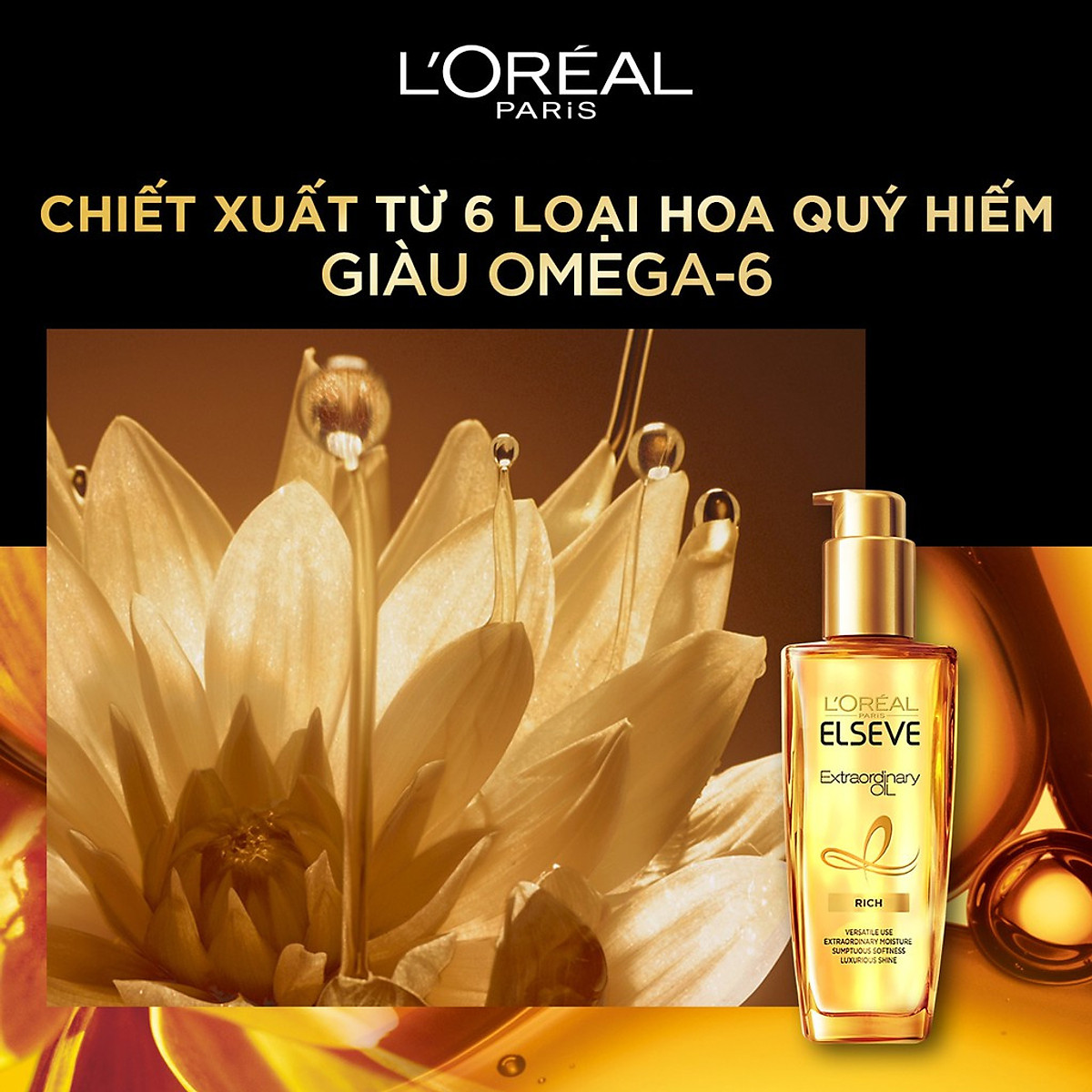 Dầu dưỡng tóc L'Oreal Paris chiết xuất tinh dầu hoa 100ml