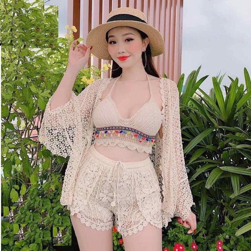Sét Bikini Đi Biển 3 Món ( Có Bán Rời ) Bộ Đồ Bơi Đi Biển