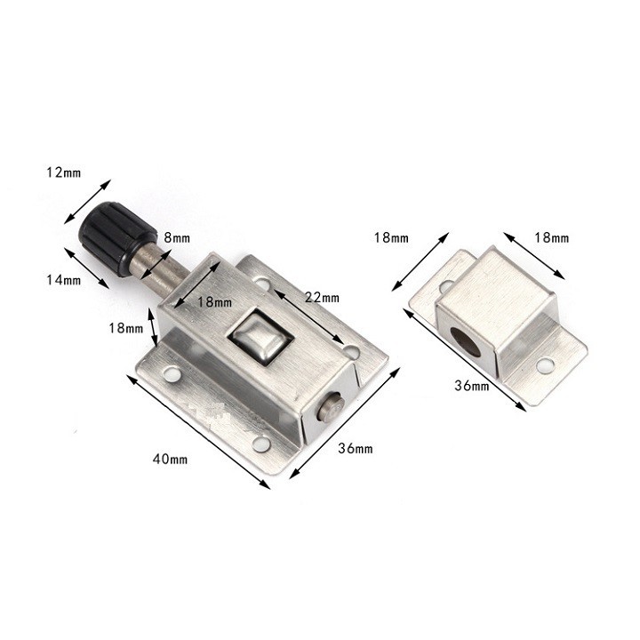CHỐT CỬA CỐT TRÒN BẤM MỞ THÉP KHÔNG GỈ - 596