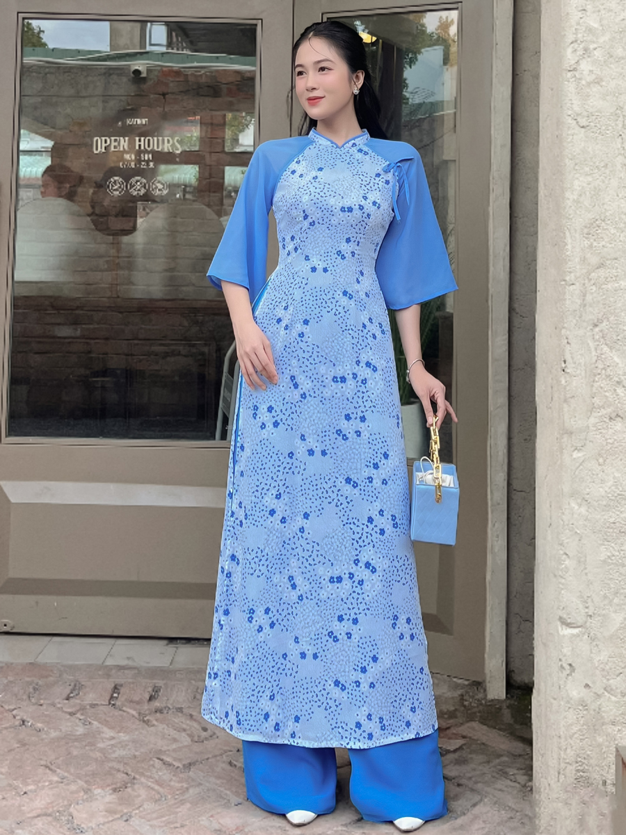 Áo dài cách tân cổ trụ vol 4 tà siêu xinh xỉu dành cho bạn gái xinh AD018- Lady Fashion – Khánh Linh style