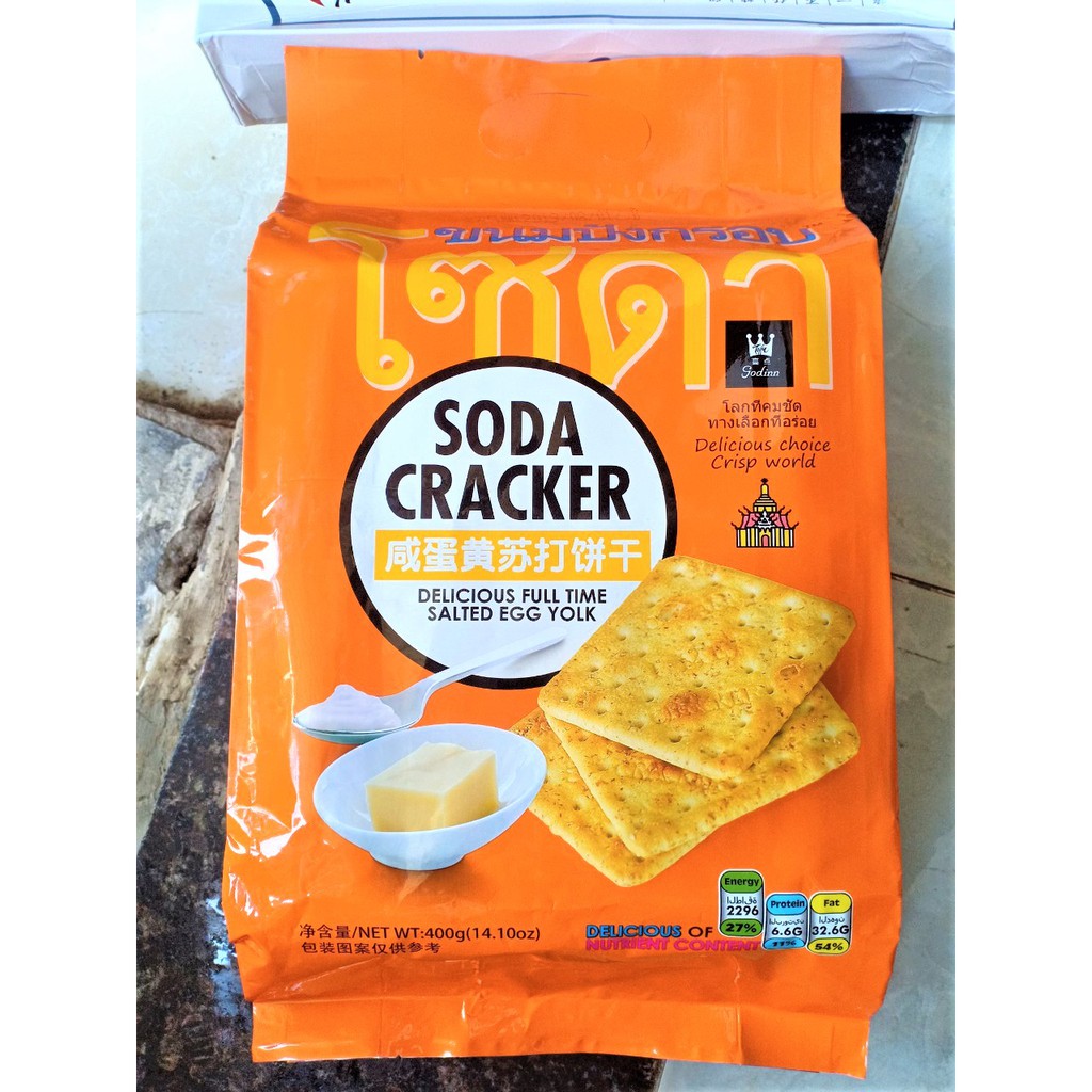 [Date Đẹp 12/2024]Bánh Soda Cracker Ăn Kiêng Thái Lan Gói 400 gram
