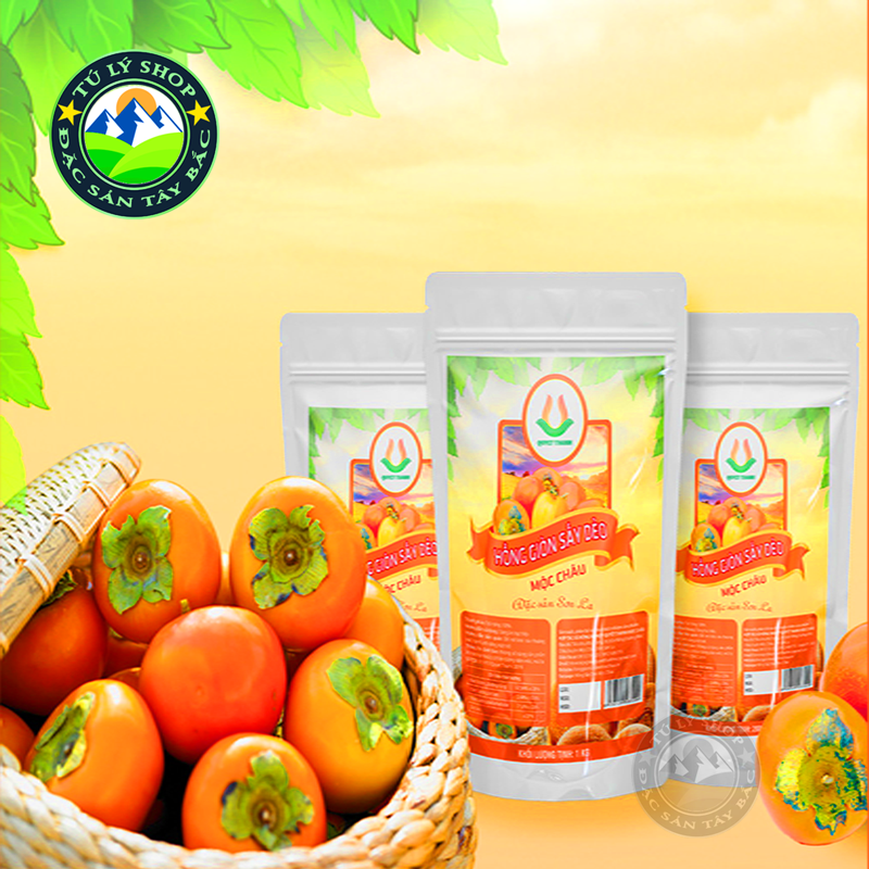 Hồng Giòn Sấy Dẻo Mộc Châu 200g (Hồng Sạch VietGap - Đặc Sản Mộc Châu)