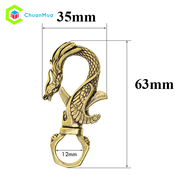 [Đồng Xịn] Móc Khóa Đồng Rồng Keychain Dargon ( Móc Khóa Đồng Thau Phong Thủy )