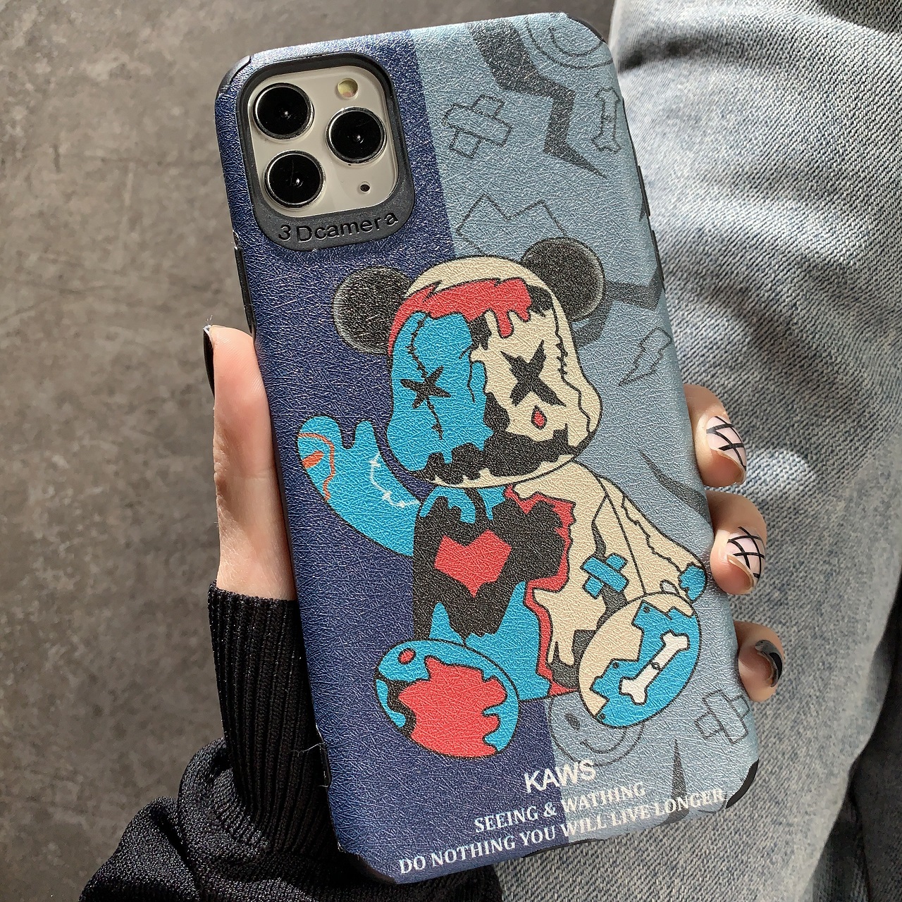 Ốp Lưng Da IMD Bape Kaws