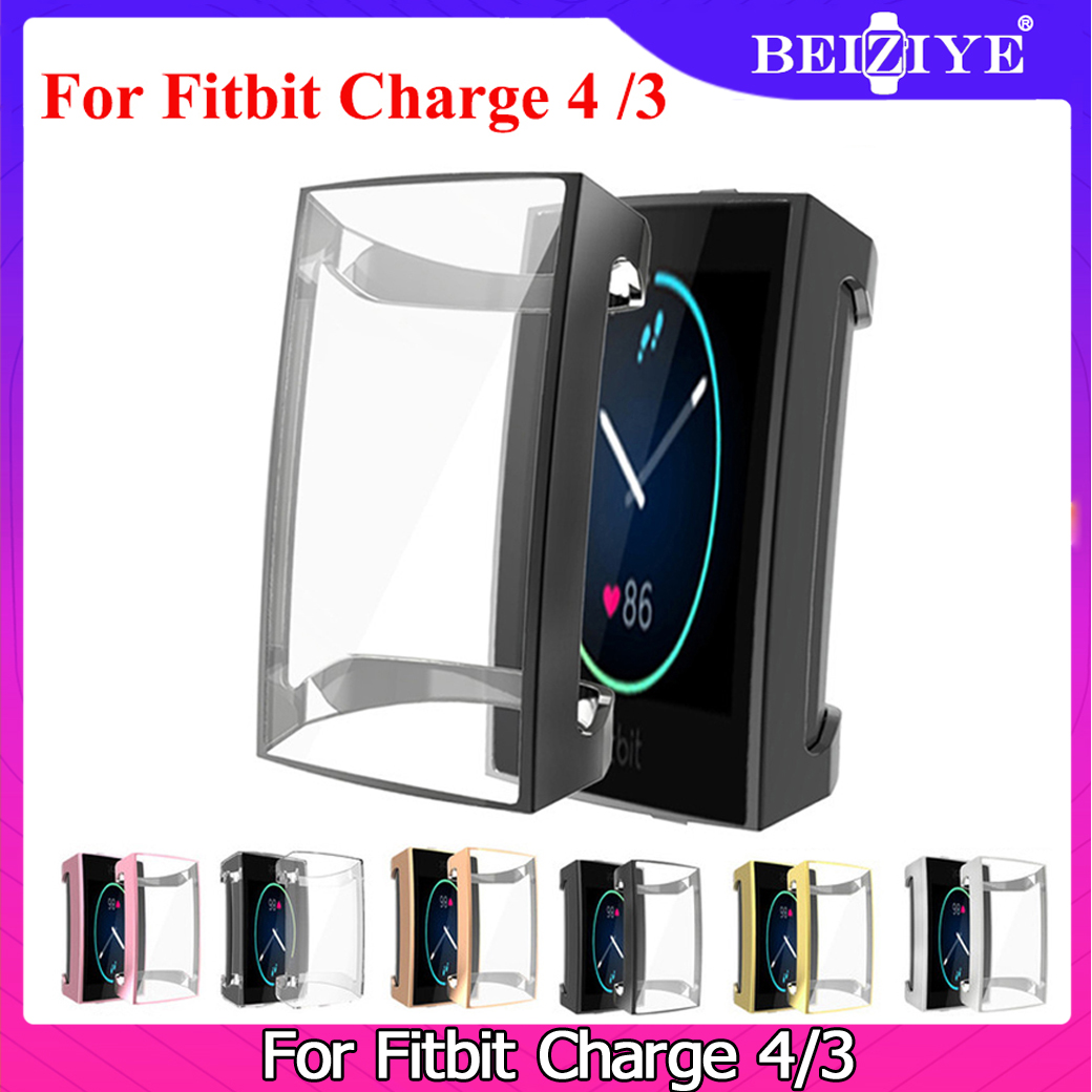 Bảo vệ màn hình cho Fitbit Charge 4 Vỏ TPU Silicone Bảo vệ Vỏ trong suốt Vỏ cho Fitbit Charge 4 Charge 3 Đồng hồ thông minh Đồng hồ đeo tay Phụ kiện
