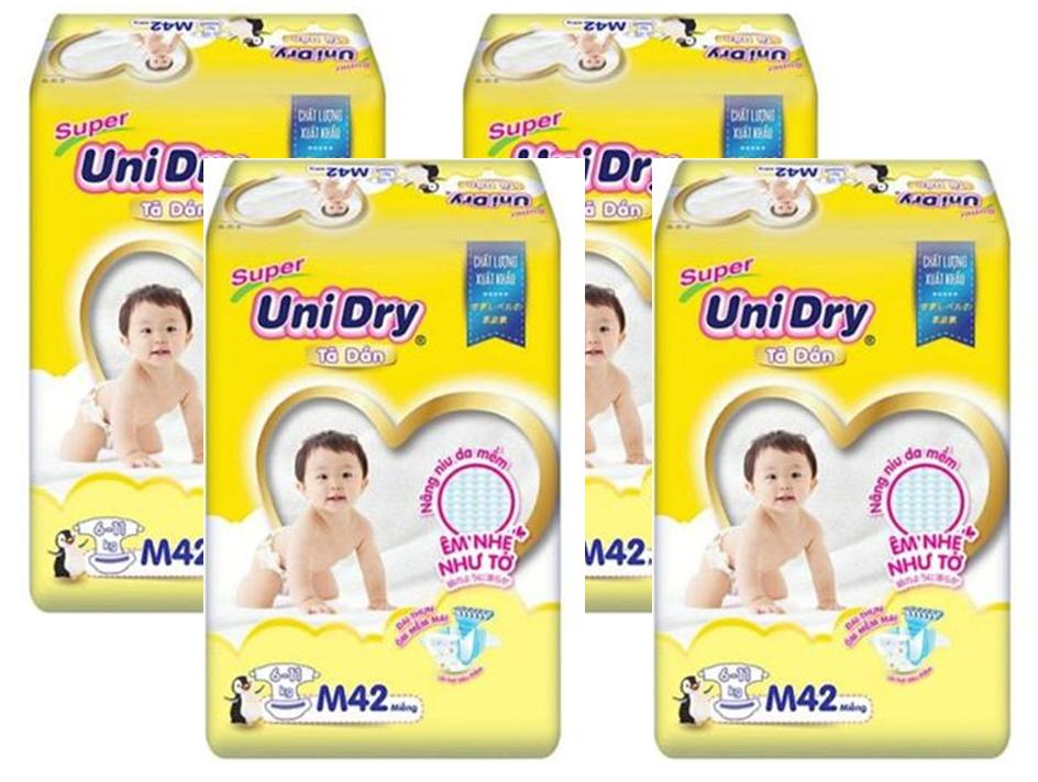 Combo 4 Bịch Tả Dán Unidry Đủ Size S48 - M42 - L38 - XL34 Miếng