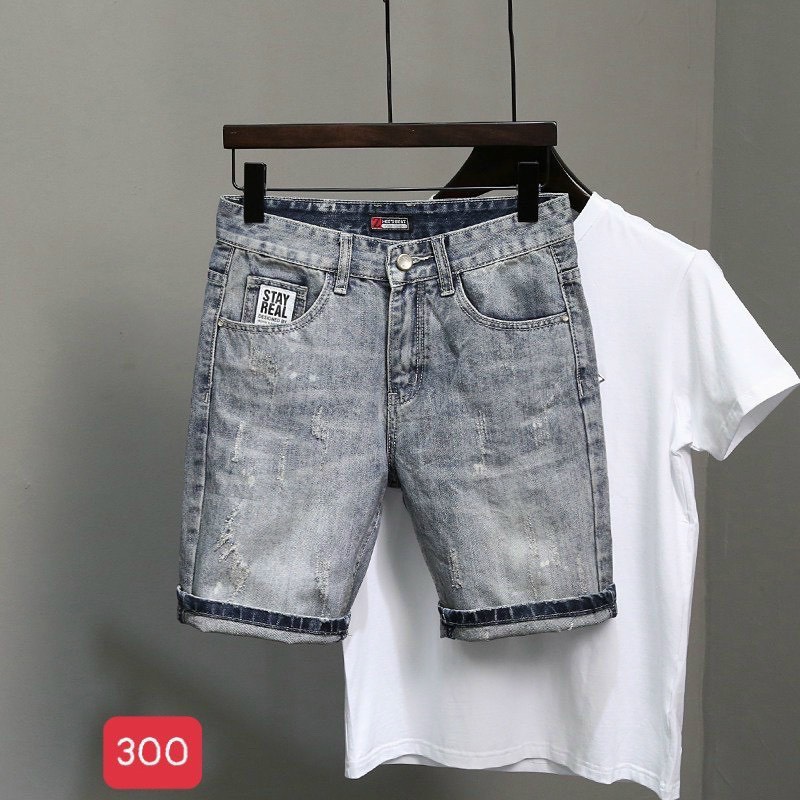 [HCM]Quần shor jean nam co giãn cao cấp - quần short jean nam phối rách hiện đại - quần short nam hàn quốc vải jean mềm co giãn tốt thiết kế đơn giãn hợp thời trang binstore94 bs300
