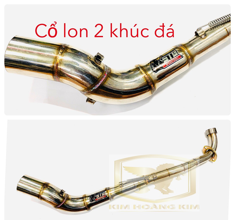 Cổ Pô Xe máy 2 khúc Đá cao gắn Wave,Dream