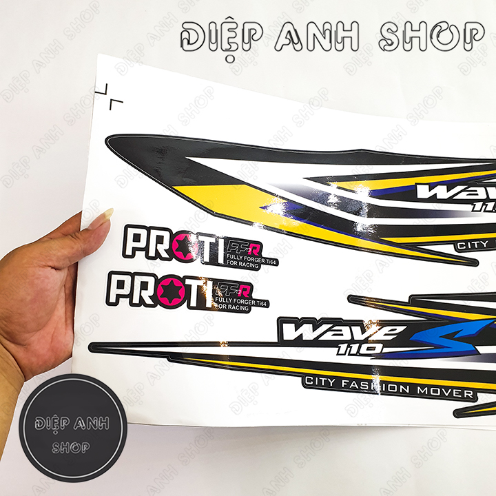 Tem rời Wave Alpha 110 ( Đời 2017 - 2020) - Tem 3 lớp chống phai màu