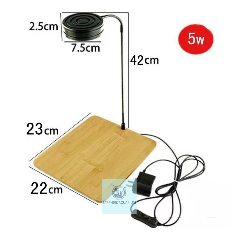 Đèn Led Bể Cá Đế Gỗ 5W