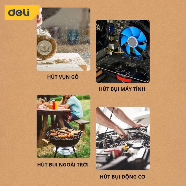 Máy Thổi Bụi Hút Bụi Cầm Tay 2 Chiều Deli Đa Năng - Tùy Chỉnh Tốc Độ 12000 Vòng/Phút g Suất 600W - DL661400/DL661600 - Hình ảnh 7
