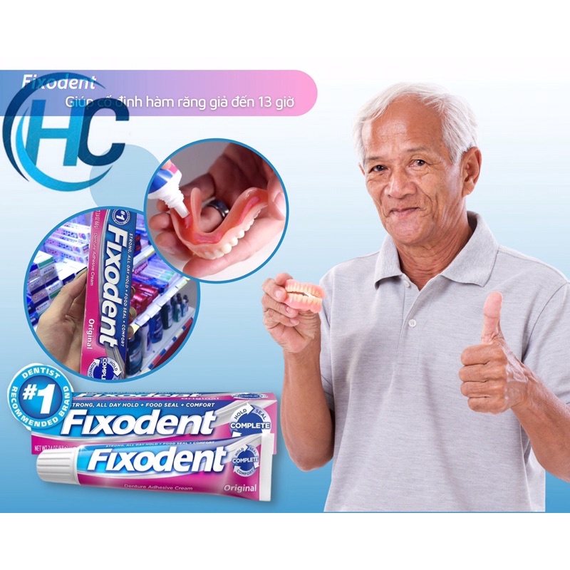 Keo dán hàm răng giả Fixodent - Hộp 68g