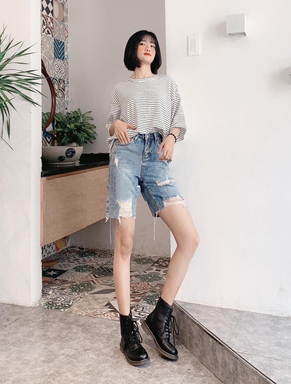 Quần NGỐ jean nữ RÁCH  2913-a16