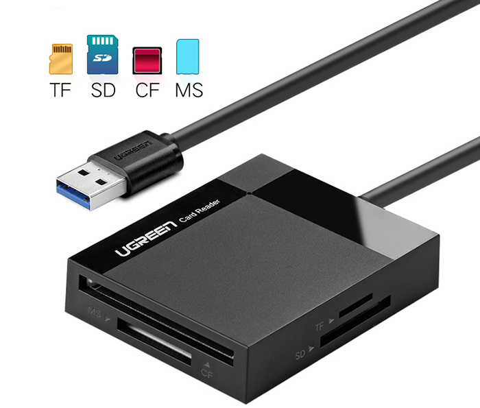 Đầu đọc thẻ USB 3.0 hỗ trợ thẻ TF/SD/CF/MS dài 0.5m UGREEN 30229