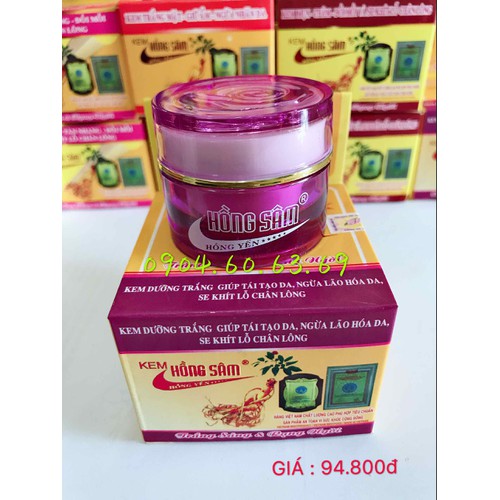 Kem HỒNG SÂM Dưỡng Trắng-Tái Tạo-Ngừa Lão Hoá-Se Khít Lỗ Chân Lông 12g