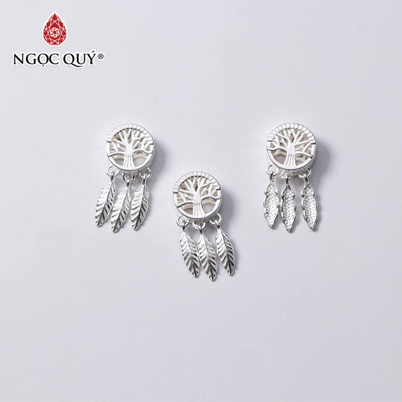[HCM]Charm bạc dream catcher cây xỏ ngang - Ngọc Qúy Gemstones