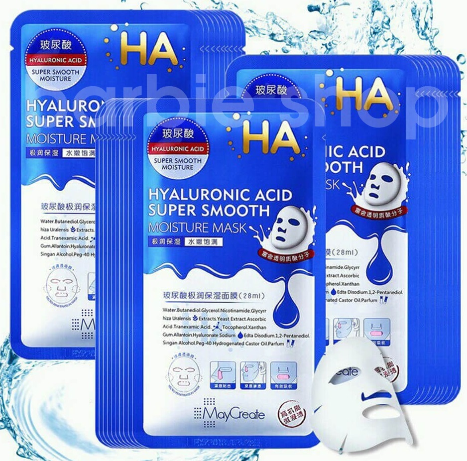 Mặt Nạ Dưỡng Da HA Hyaluronic Acid Super Smooth + HA Pearl Light Perception (Hộp 20 Miếng)