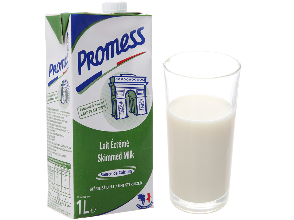 (Date 01.2022) Sữa tươi Promess 1L Không béo