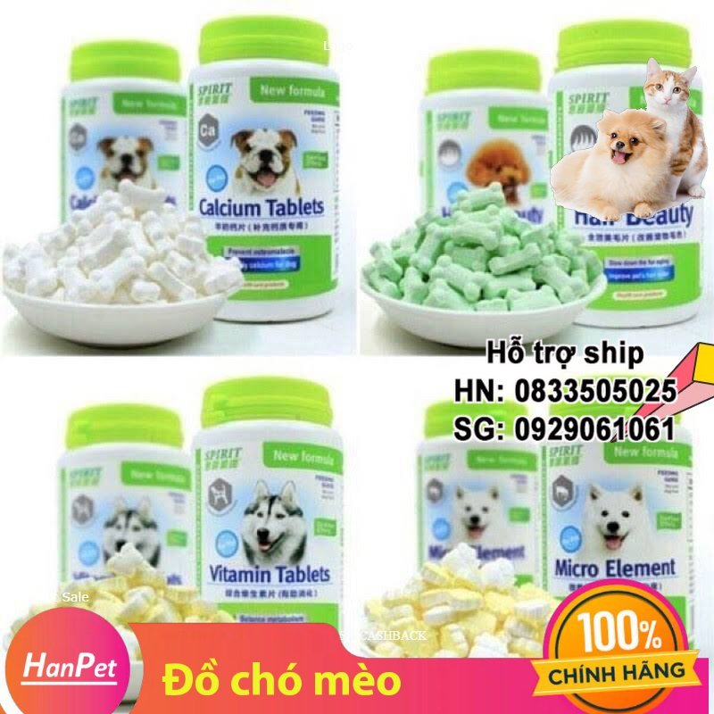 Hanpet - Viên dưỡng chất SPIRIT bổ sung khoáng chất canxi cho chó mèo