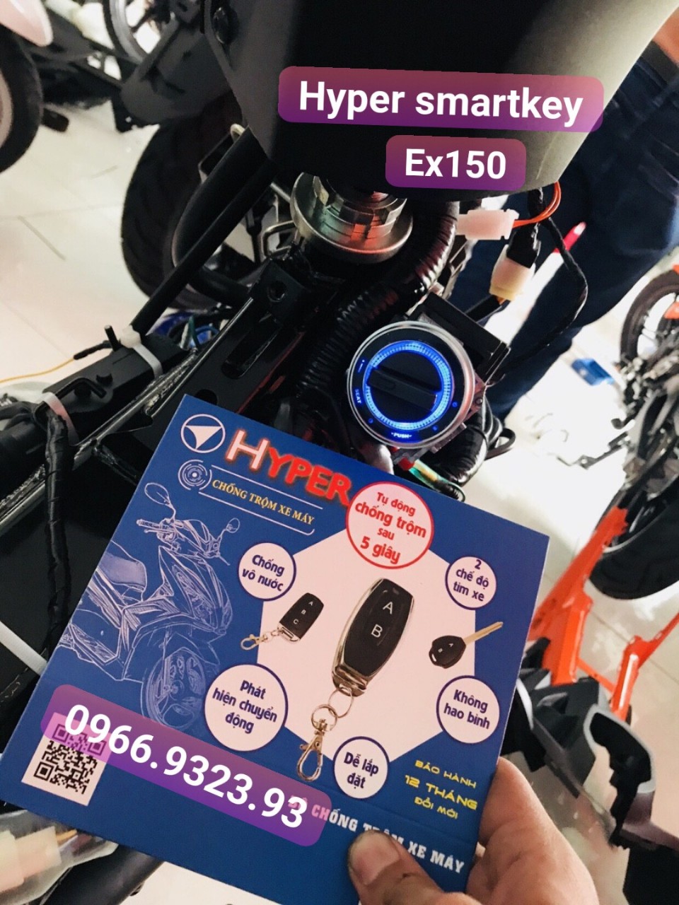KHOÁ CHỐNG TRỘM XE MÁY HYPER SMARTKEY EX135 EX150