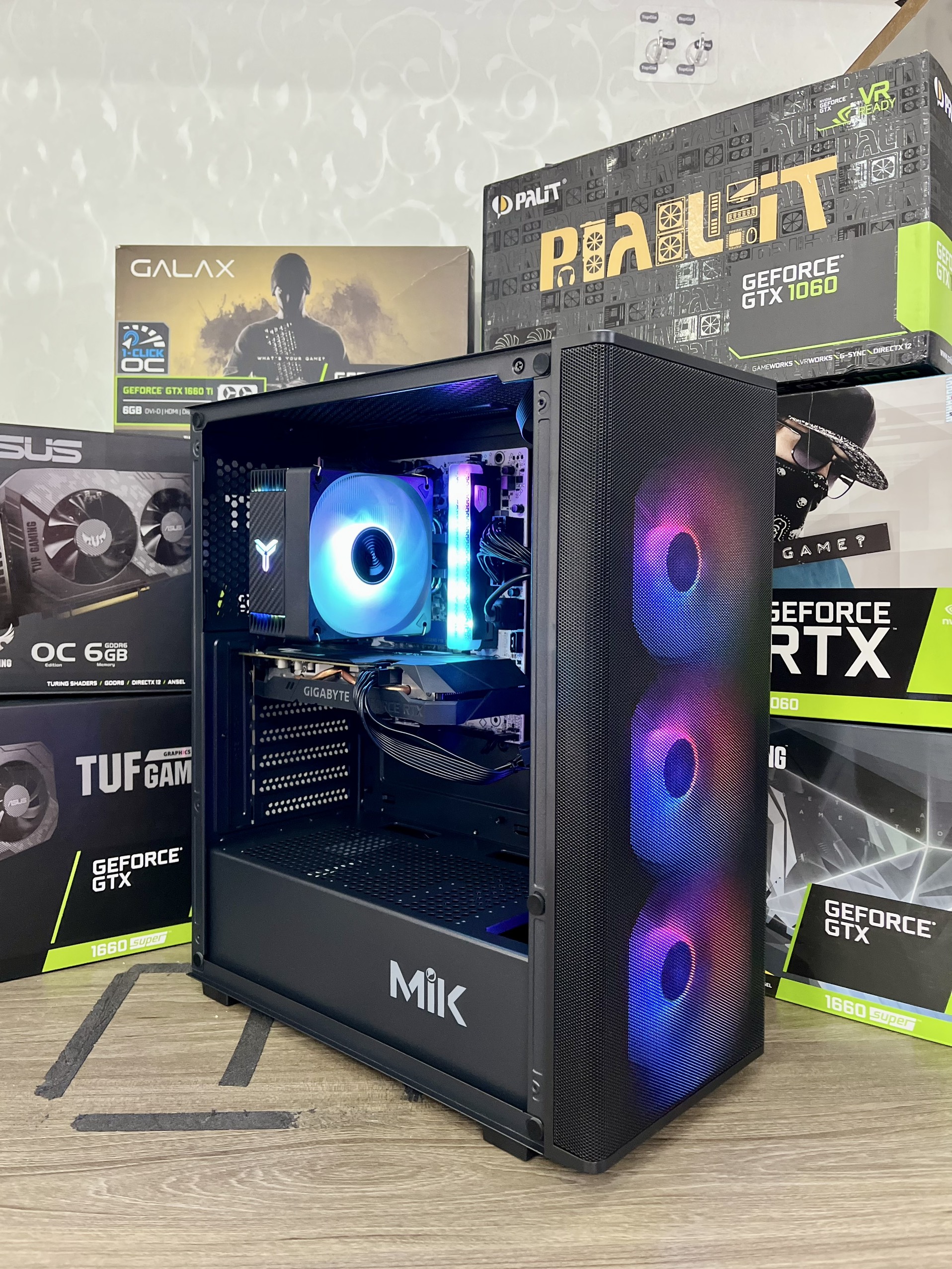 Máy tính pc gaming wifi 1 | core i3 12100f | 16gb ram rgb | vga gtx 1650 / rtx 3050 / rx 6600 mới bh 36t