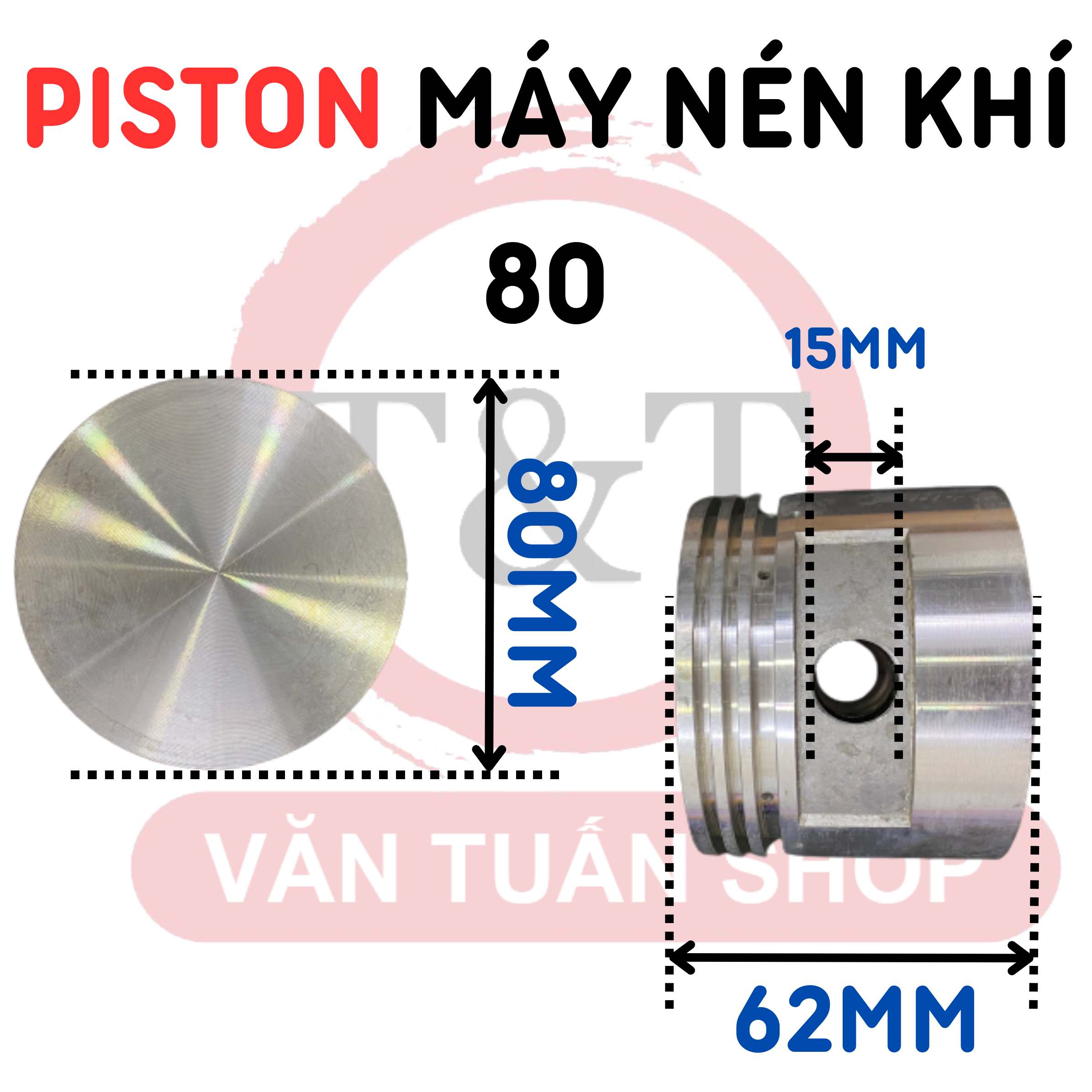 COMBO MÁY NÉN KHÍ 80 (PISTON - TAY BIÊN - XÉC MĂNG - ẮC)