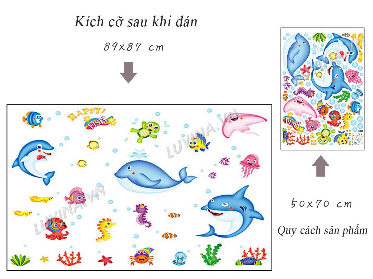 [HCM]DECAL DÁN TƯỜNG CÁ VOI VÀ CHÂN TƯỜNG
