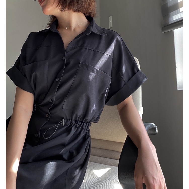 Lemme-Jumpsuit Dáng Sơ Mi- Có Dây Rút Eo