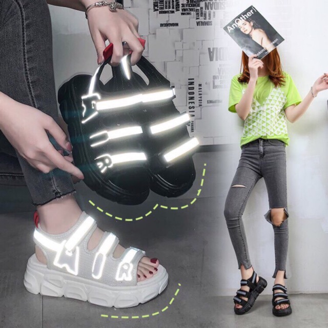 Sandal nữ sandal học sinh 3 quai phản quang siêu chất