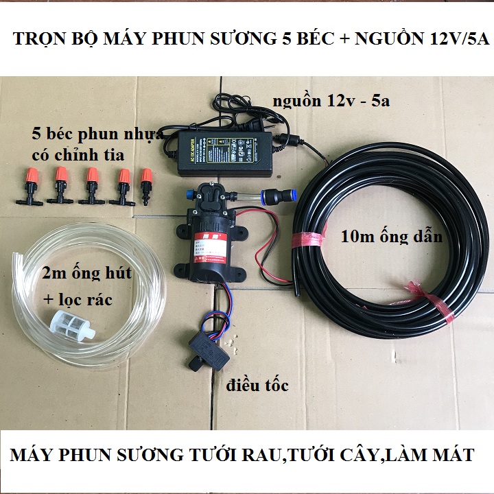 bộ máy phun sương 12v