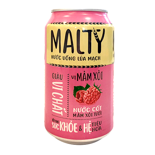 [Mua 3 pack Tặng 1 pack] Nước uống lúa mạch Malty vị mâm xôi pack 6 lon/330ml
