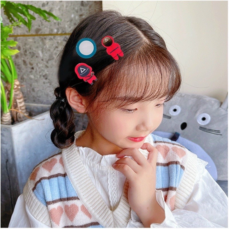Set 3 kẹp tóc mái mỏ vịt trò chơi hàn quốc phụ kiện 68