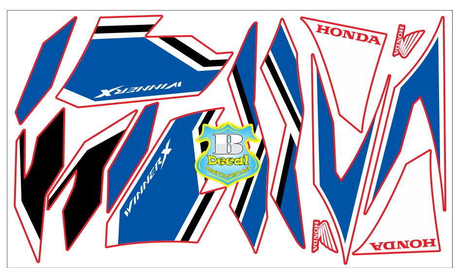 Tem rời winner X HRC dán xe đỏ (Tem chế ko phải zin)