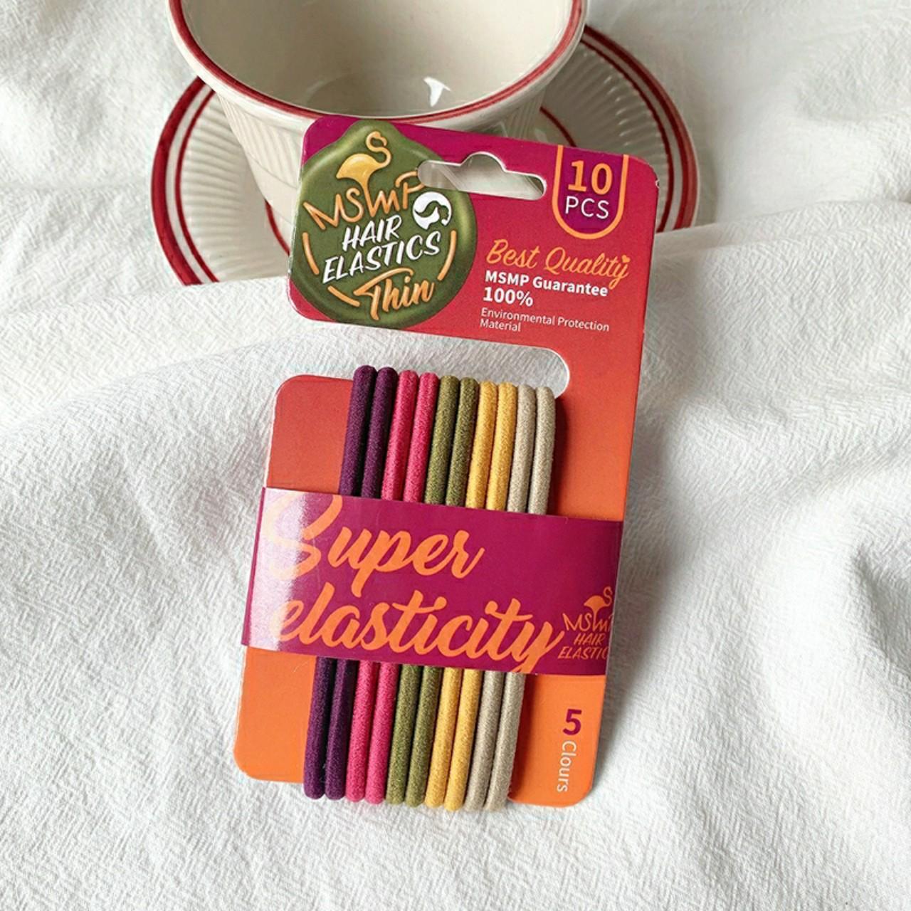 Set 10 dây chun thun buộc tóc nhiều màu