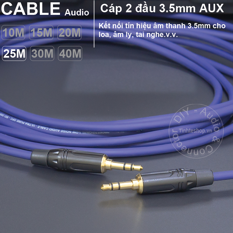 Cáp 2 đầu 3.5 AUX DIY 10 đến 40 mét - Dây AUX 3.5mm
