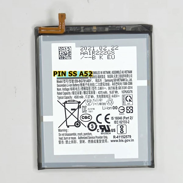 Pin thay thế cho samsung a52 zin / eb-bg781aby-4500mah