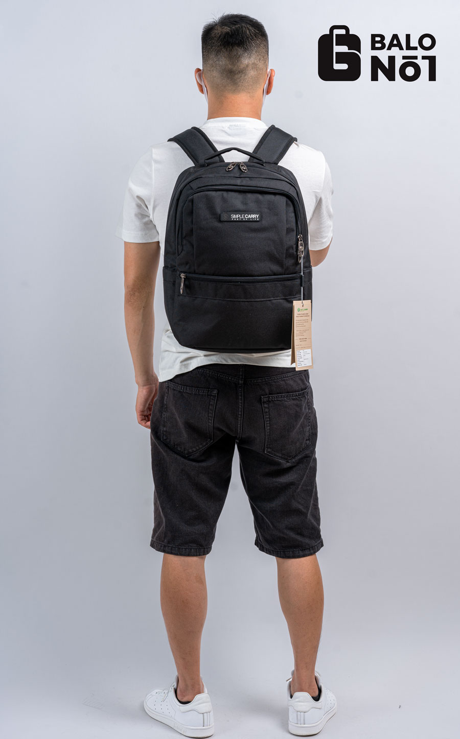 [HCM][Tặng Vớ] Balo Thời Trang Cao Cấp Simple Carry ISSAC 6 Black