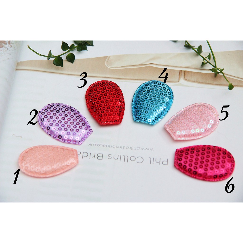 Phụ kiện hình tai thỏ bằng vải gắn kim sa - set 2 cái